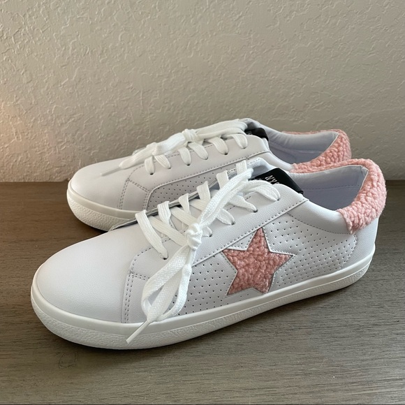 NIB Steve Madden Pink Star White Sneakers Size 11 - Picture 4 of 11